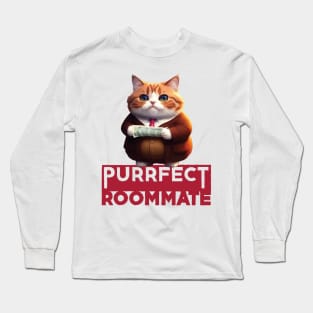 Just a Purrfect Roommate Cat Long Sleeve T-Shirt